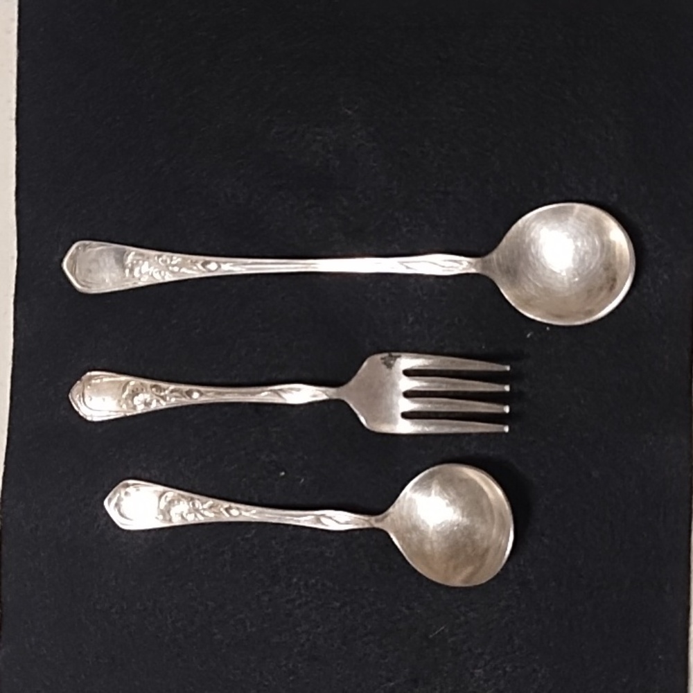 Vintage Child One Set Cutlery. Alpaca Silver Plated.